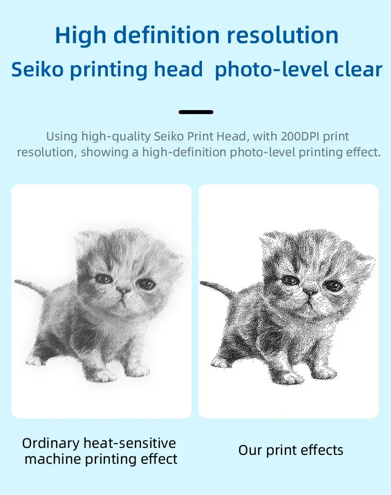 Mini CAT Portable Thermal Printer — Wireless Bluetooth Photo & Label Printer for Android & iOS