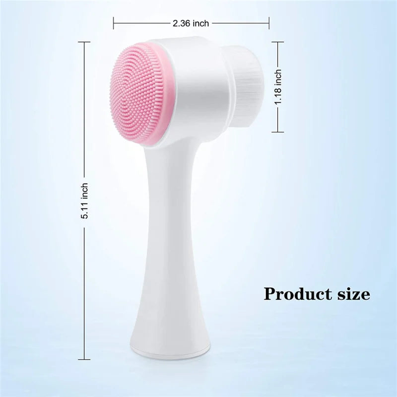 3D Double Sided Silicone Face Brush — Manual Cleansing & Exfoliator Massage Brush