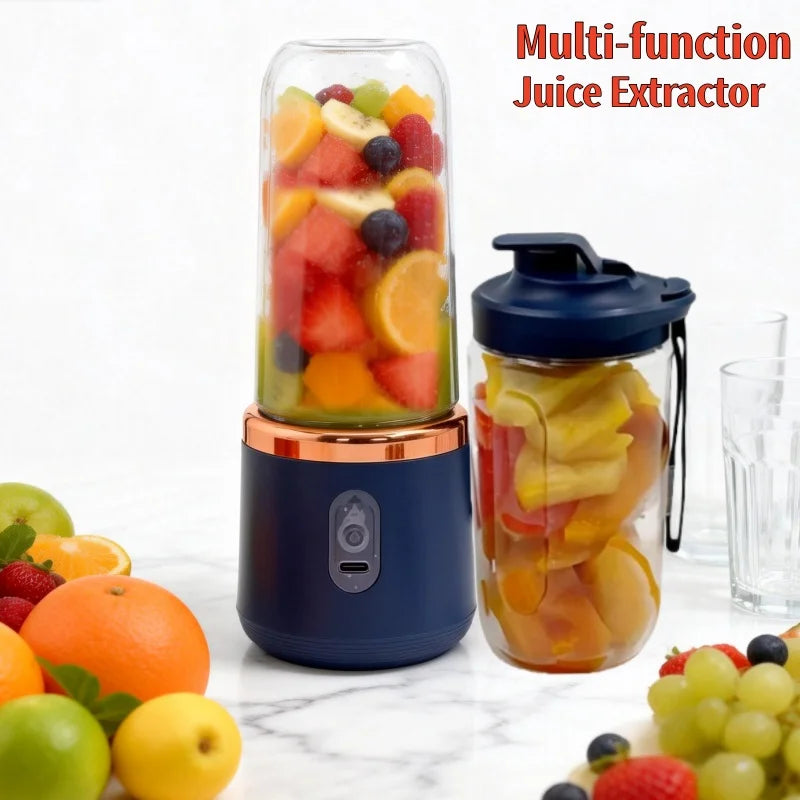 Double Cup Portable Blender — USB Juicer for Smoothies, Milkshakes & Juices