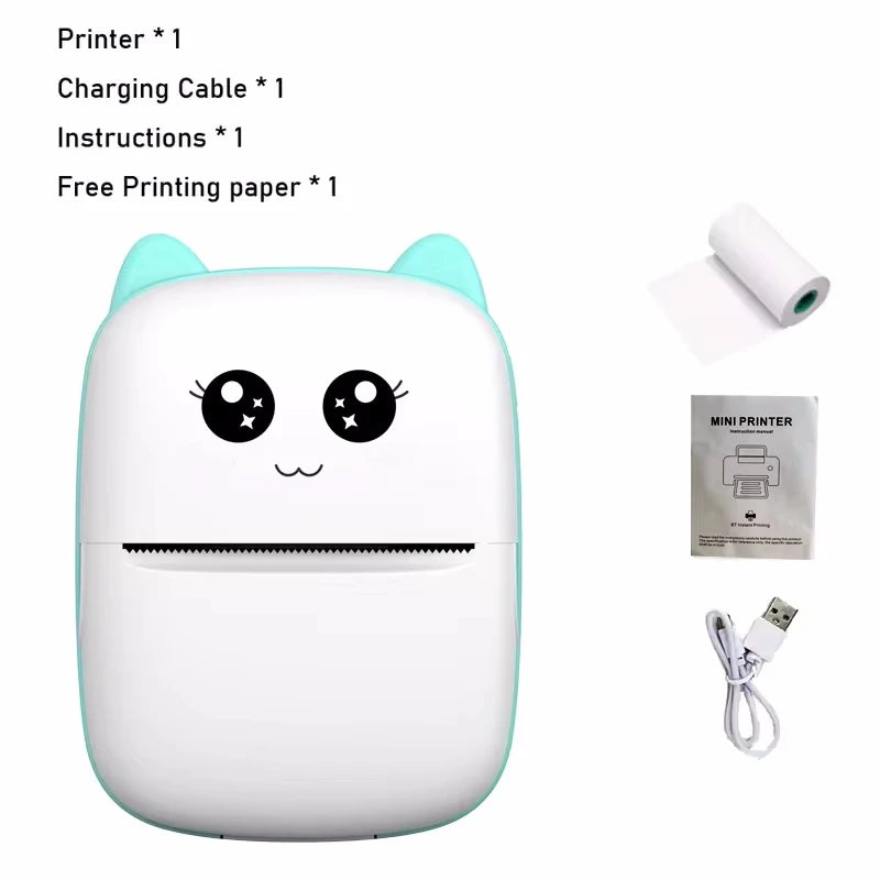 Mini CAT Portable Thermal Printer — Wireless Bluetooth Photo & Label Printer for Android & iOS