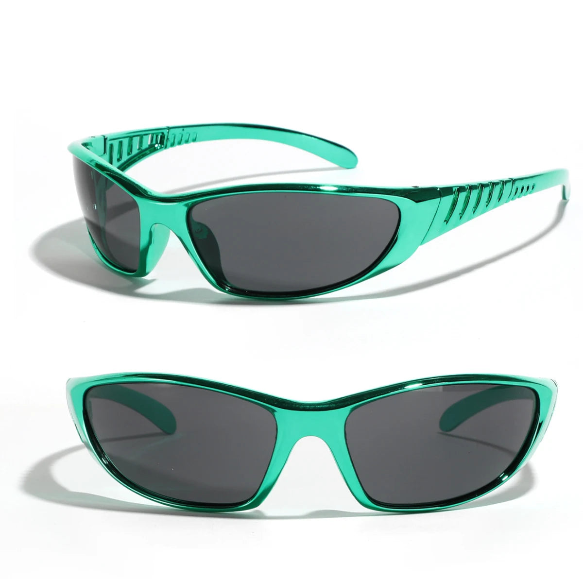 Y2K Silver Sunglasses — Trendy Hollowed Out Futuristic Style for Women & Men