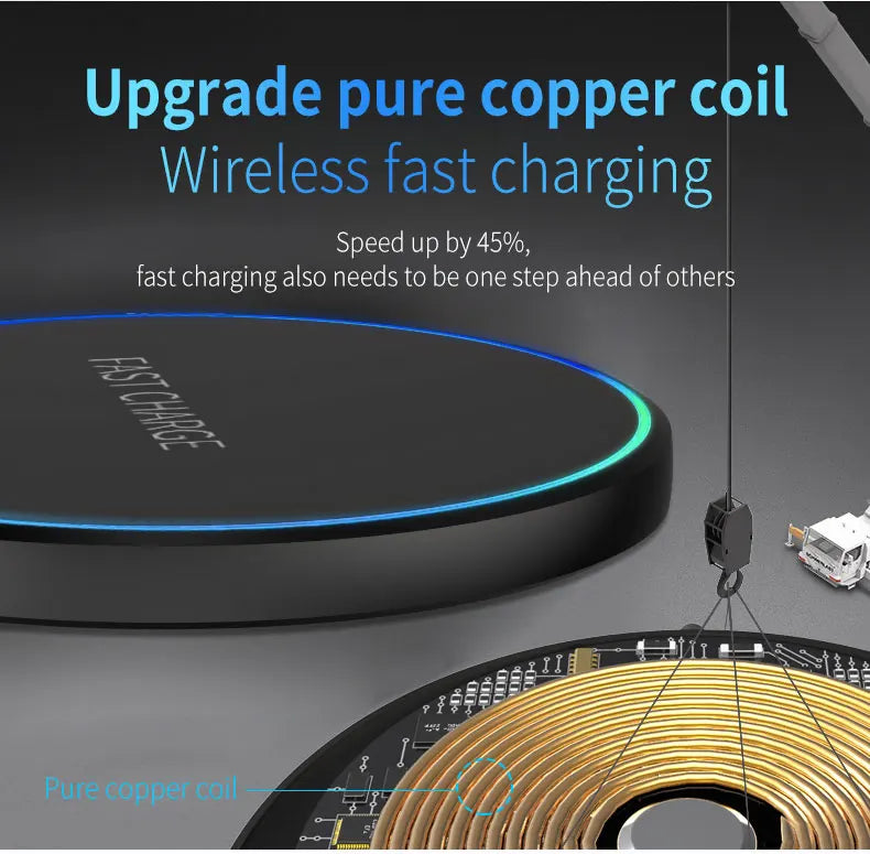 Wireless Charging Pad — Fast Induction Charger for Phone, Tablet, Watch & Earphones