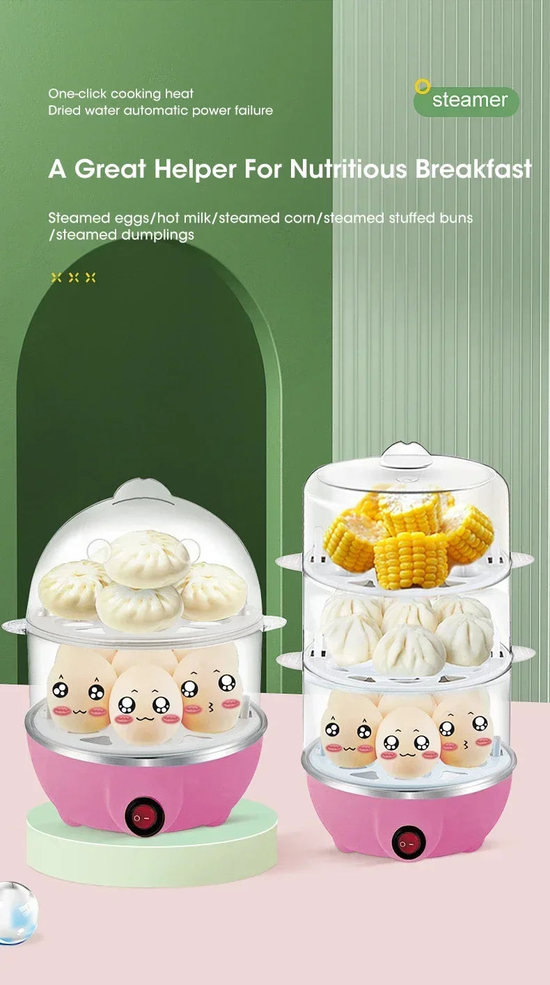 Electric Egg Cooker — Mini Single Egg Steamer for Quick Breakfast & Kitchen Cooking