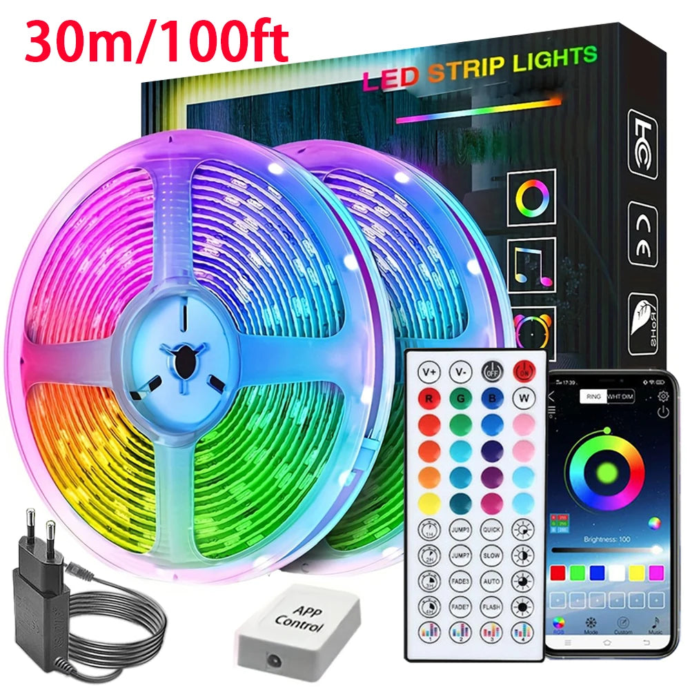 Smart LED Light Strips — RGB Music Sync Color Changing for Room & TV