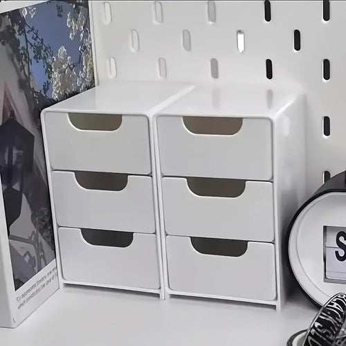 3-Tier Desk Organizer with Drawers — Portable Storage for Office, Jewelry & Cosmetics