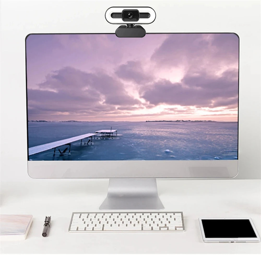 Portable 4K HD Webcam — Auto Focus with Microphone & Light for Live Streaming & Video Calls