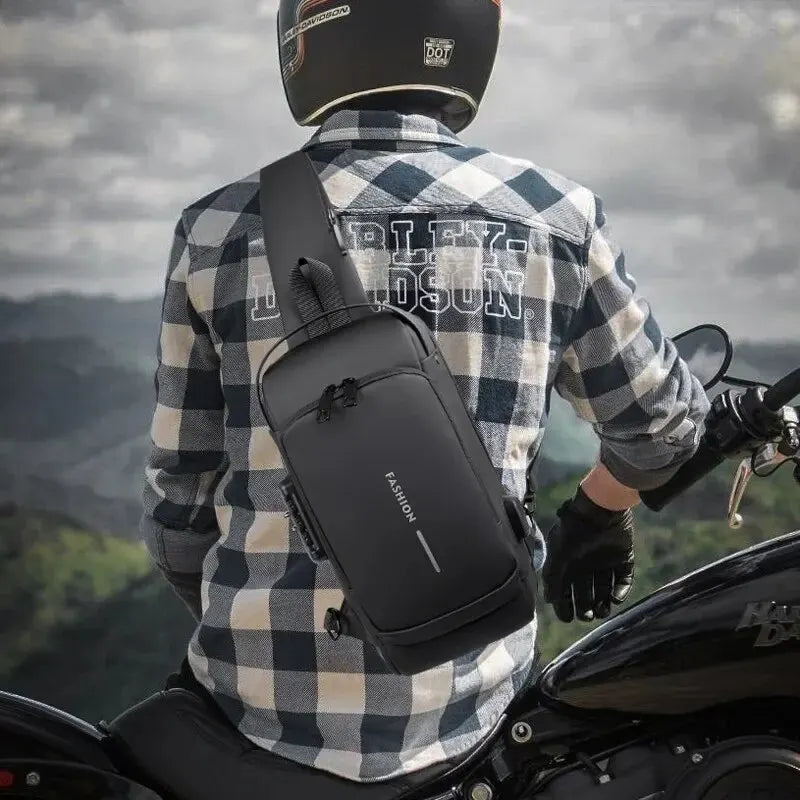 Men's PU Leather Crossbody Bag — Anti-Theft Shoulder & Chest Bag Multifunctional for Travel