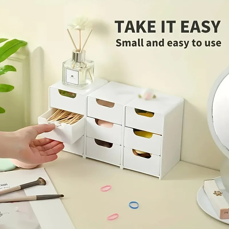 3-Tier Desk Organizer with Drawers — Portable Storage for Office, Jewelry & Cosmetics