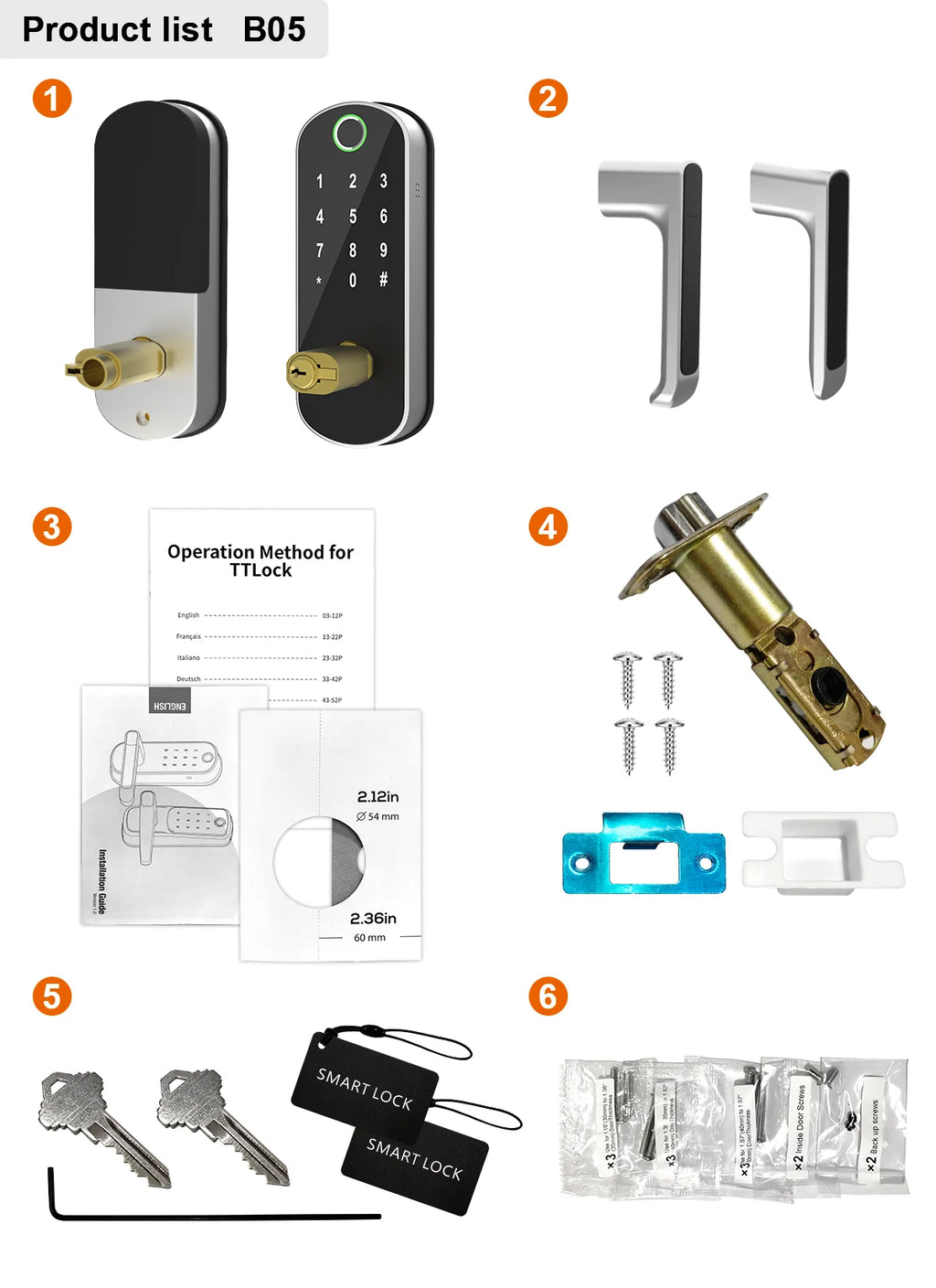 Smart Fingerprint Door Lock — WiFi App Remote Control Keyless Touchscreen with NFC & IC Cards