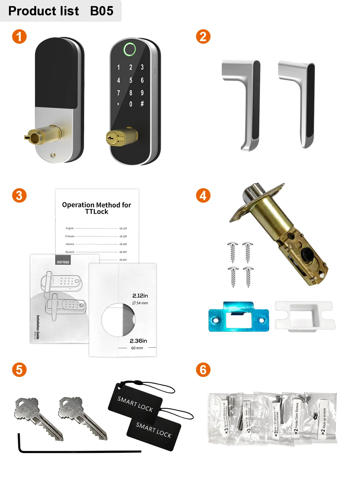 Smart Fingerprint Door Lock — WiFi App Remote Control Keyless Touchscreen with NFC & IC Cards