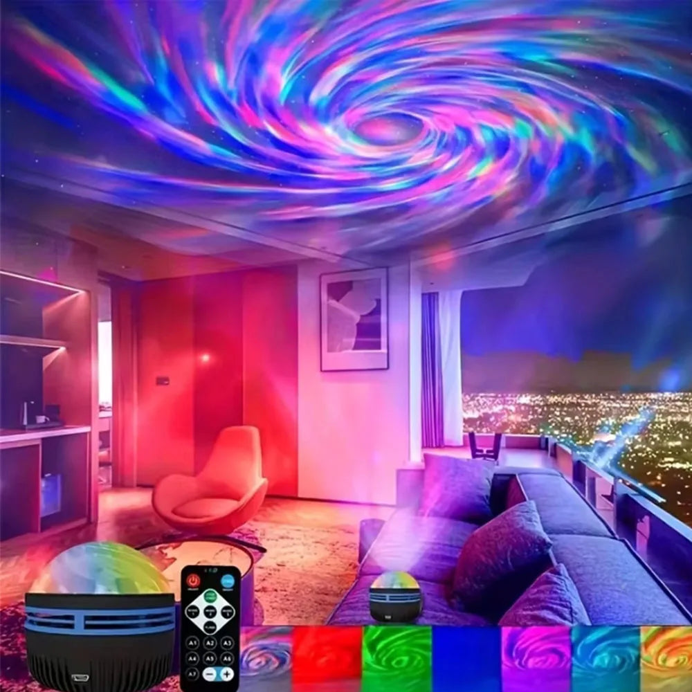 Galaxy Star Projector with RGB LED Nebula Light & Remote Control - USB Powered Night Light