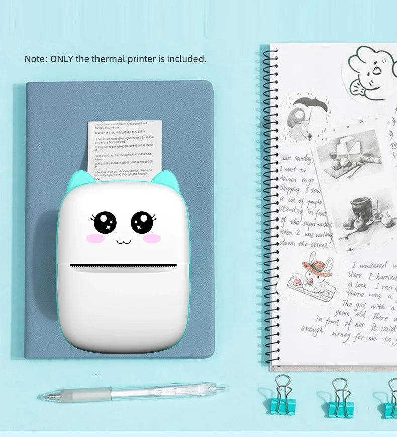 Mini CAT Portable Thermal Printer — Wireless Bluetooth Photo & Label Printer for Android & iOS