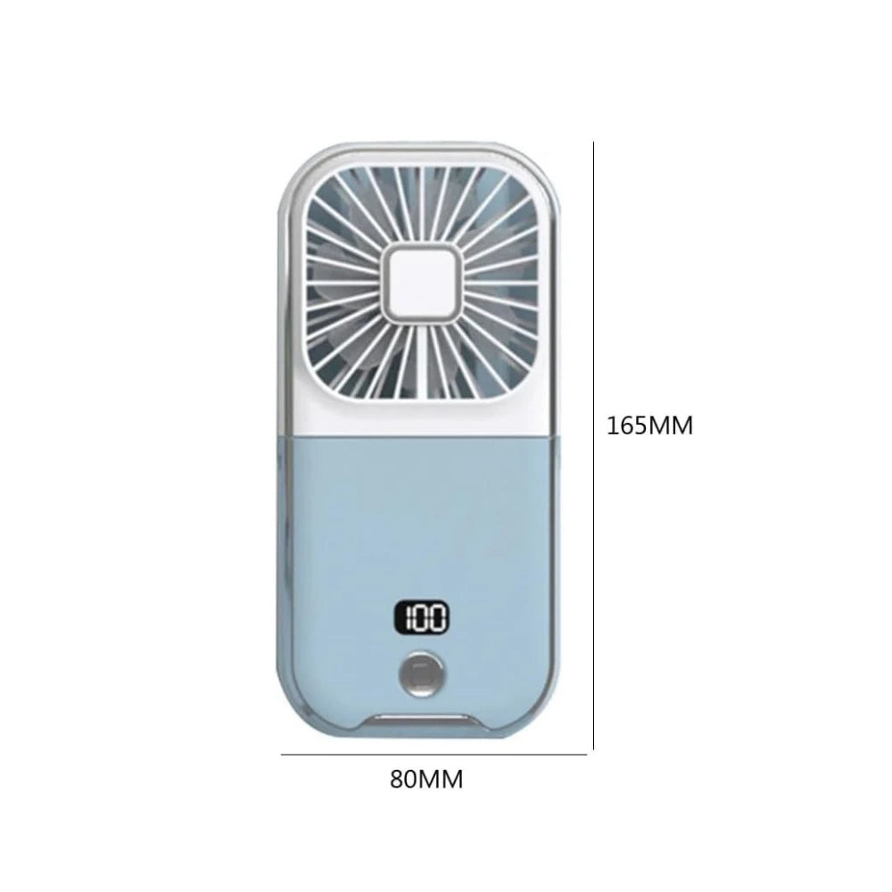 3-in-1 Portable Neck Fan & Power Bank — Foldable USB Rechargeable Desktop Fan for Home, Office & Outdoor