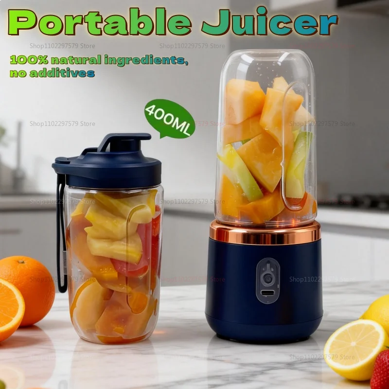 Double Cup Portable Blender — USB Juicer for Smoothies, Milkshakes & Juices