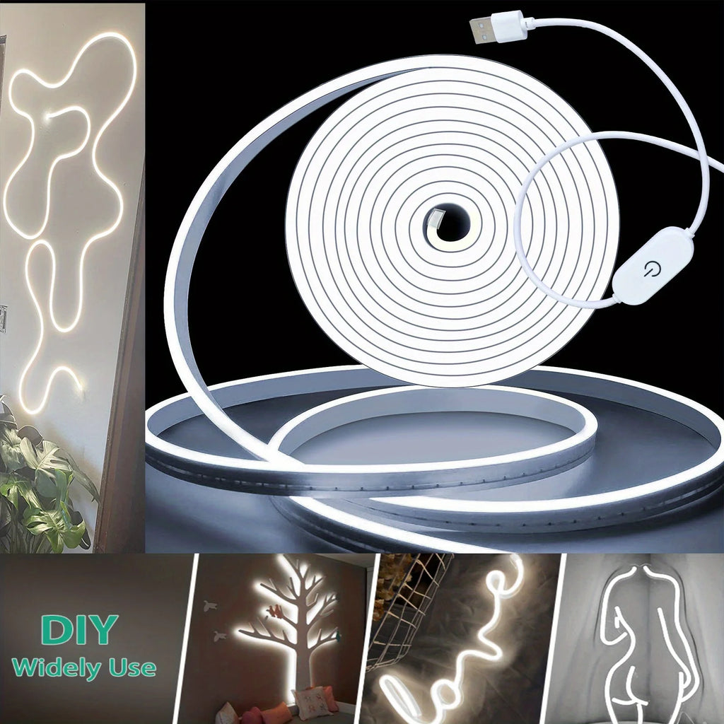 Smart Neon LED Light Strip — Dimmable Touch Sensor Flexible Waterproof Rope Light for Room Decor