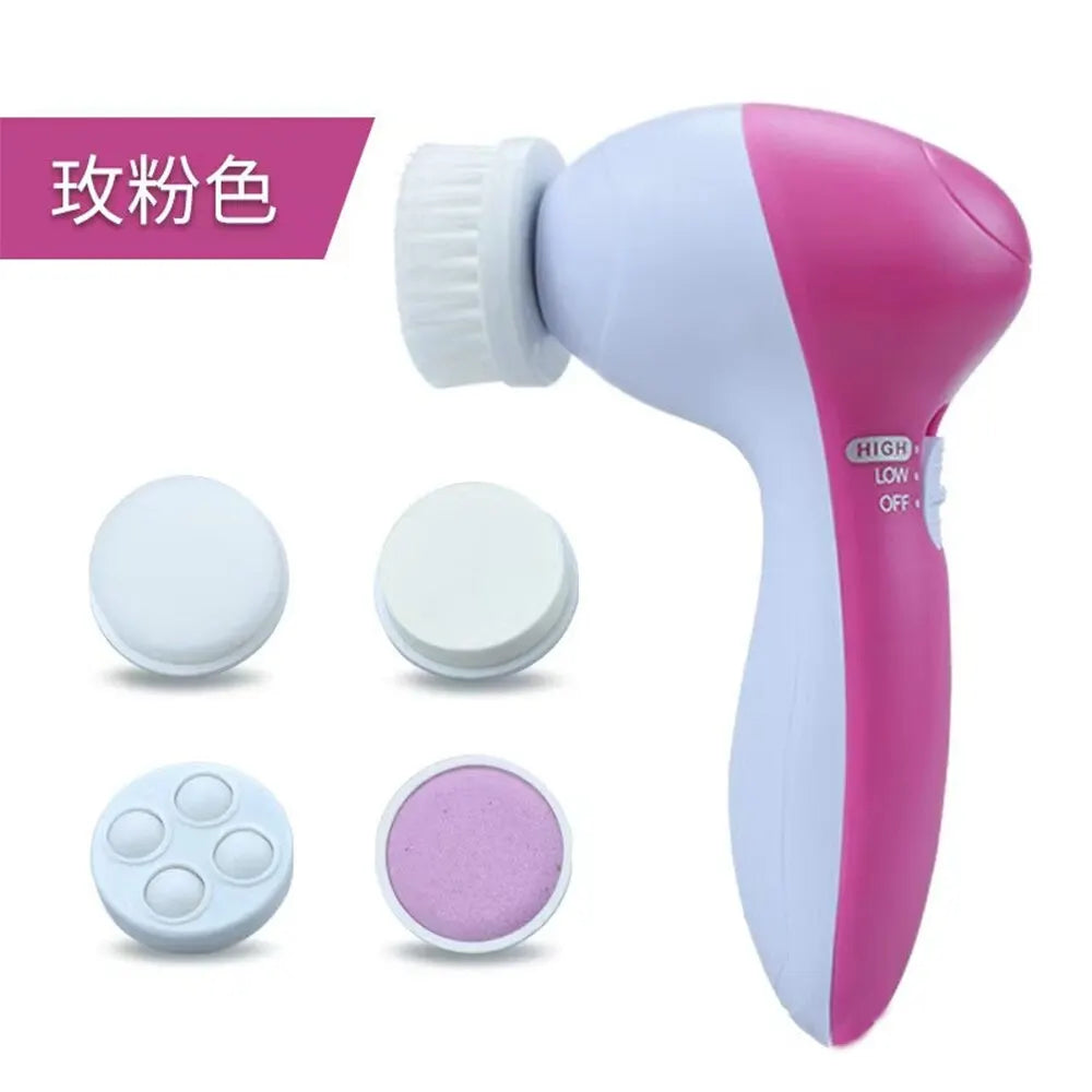 Electric Face Cleansing Brush 5-in-1 — Facial Cleanser Massager & Blackhead Remover for Skin Care