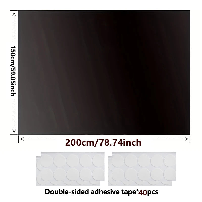95-98% Blackout Window Film — Portable Self-Adhesive Removable Window Shade for Travel & Home