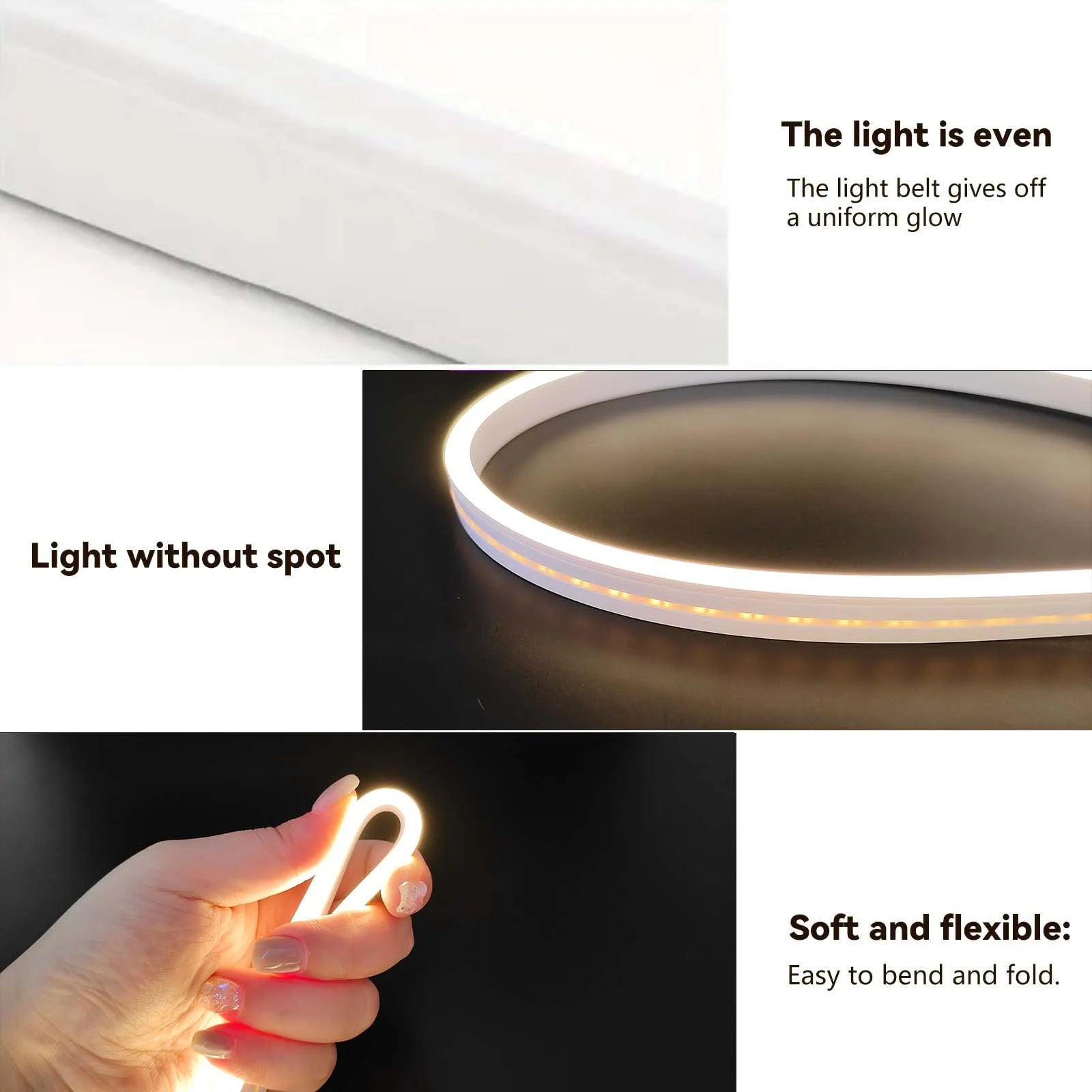 Smart Neon LED Light Strip — Dimmable Touch Sensor Flexible Waterproof Rope Light for Room Decor