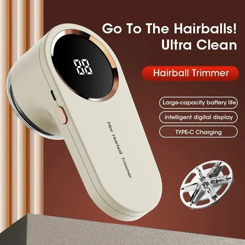 USB Rechargeable Electric Fabric Shaver with LED Digital Display - Lint & Fuzz Remover for Clothes, Sweaters & Upholstery