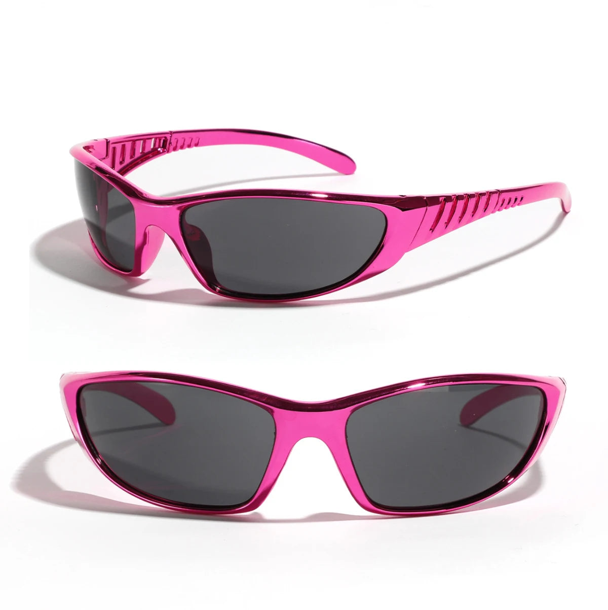 Y2K Silver Sunglasses — Trendy Hollowed Out Futuristic Style for Women & Men