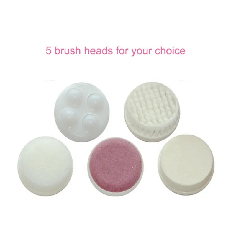 Electric Face Cleansing Brush 5-in-1 — Facial Cleanser Massager & Blackhead Remover for Skin Care