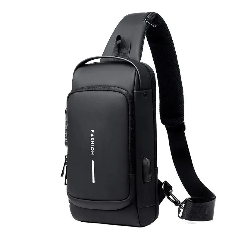 Men's PU Leather Crossbody Bag — Anti-Theft Shoulder & Chest Bag Multifunctional for Travel