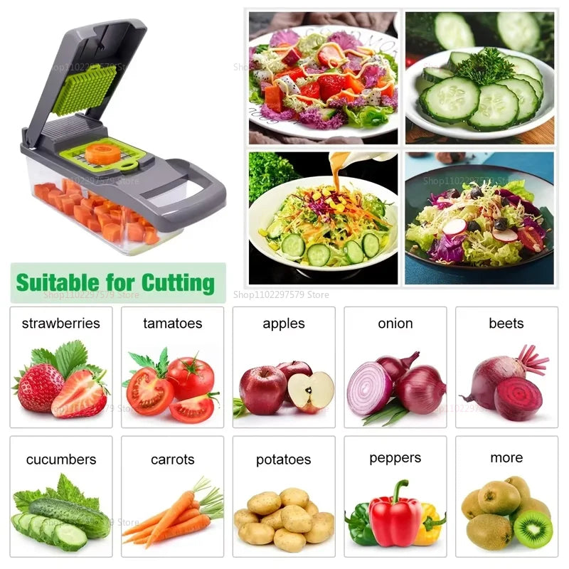 Multifunctional Vegetable Chopper — Portable Slicer, Shredder & Grater for Kitchen