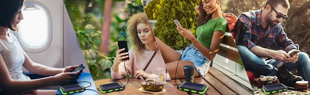 Solar Power Bank 80000mAh — Portable External Battery Charger with LED Light for All Smartphones