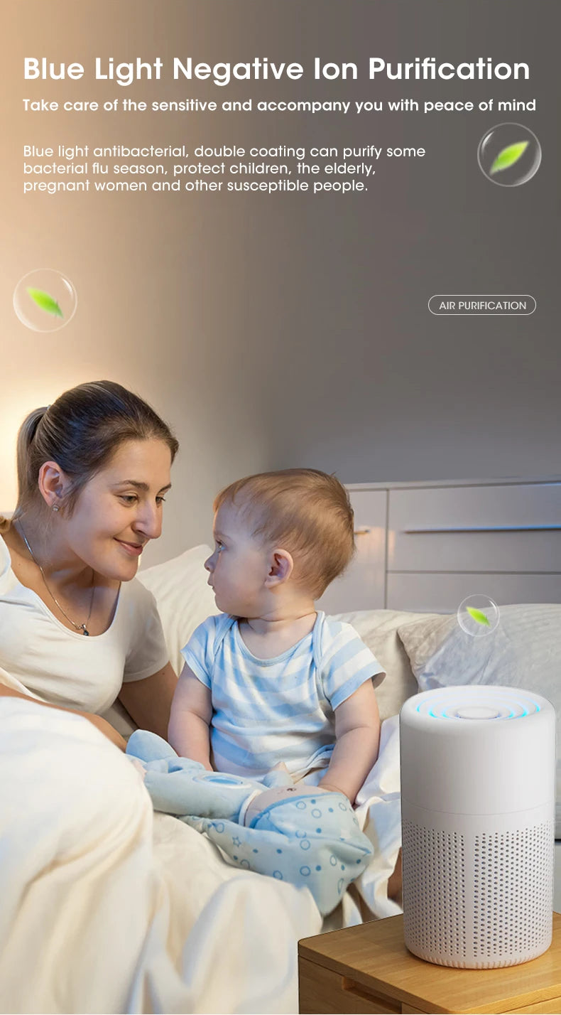 Air Purifier — HEPA Filter Desktop Cleaner for Home & Office