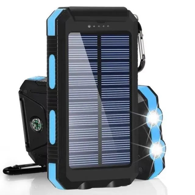 Solar Power Bank 80000mAh — Portable External Battery Charger with LED Light for All Smartphones