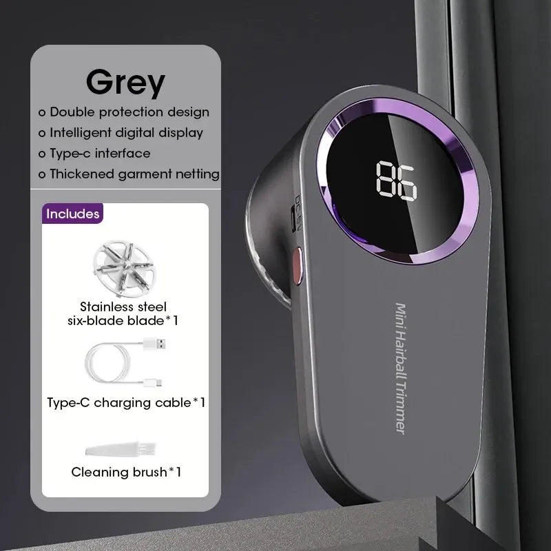 USB Rechargeable Electric Fabric Shaver with LED Digital Display - Lint & Fuzz Remover for Clothes, Sweaters & Upholstery