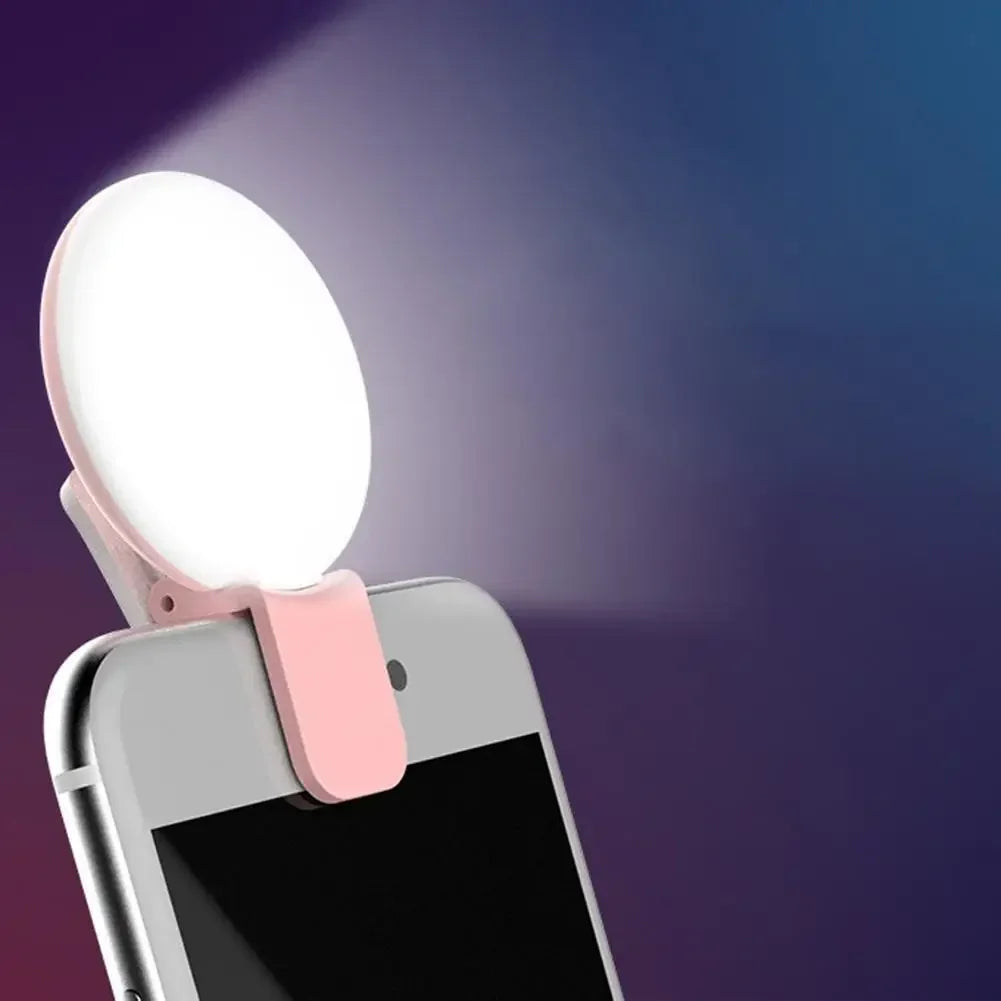 Mini LED Selfie Ring Light — Portable Clip-on Fill Light for Phone Photography