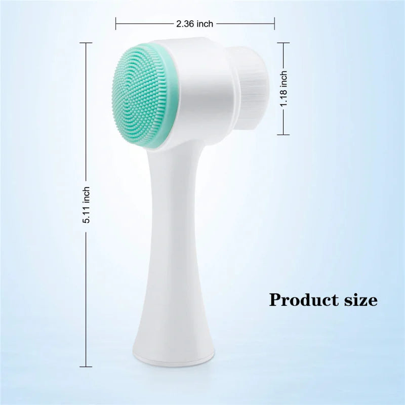 3D Double Sided Silicone Face Brush — Manual Cleansing & Exfoliator Massage Brush