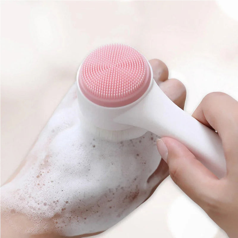 3D Double Sided Silicone Face Brush — Manual Cleansing & Exfoliator Massage Brush
