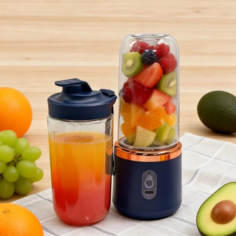 Double Cup Portable Blender — USB Juicer for Smoothies, Milkshakes & Juices