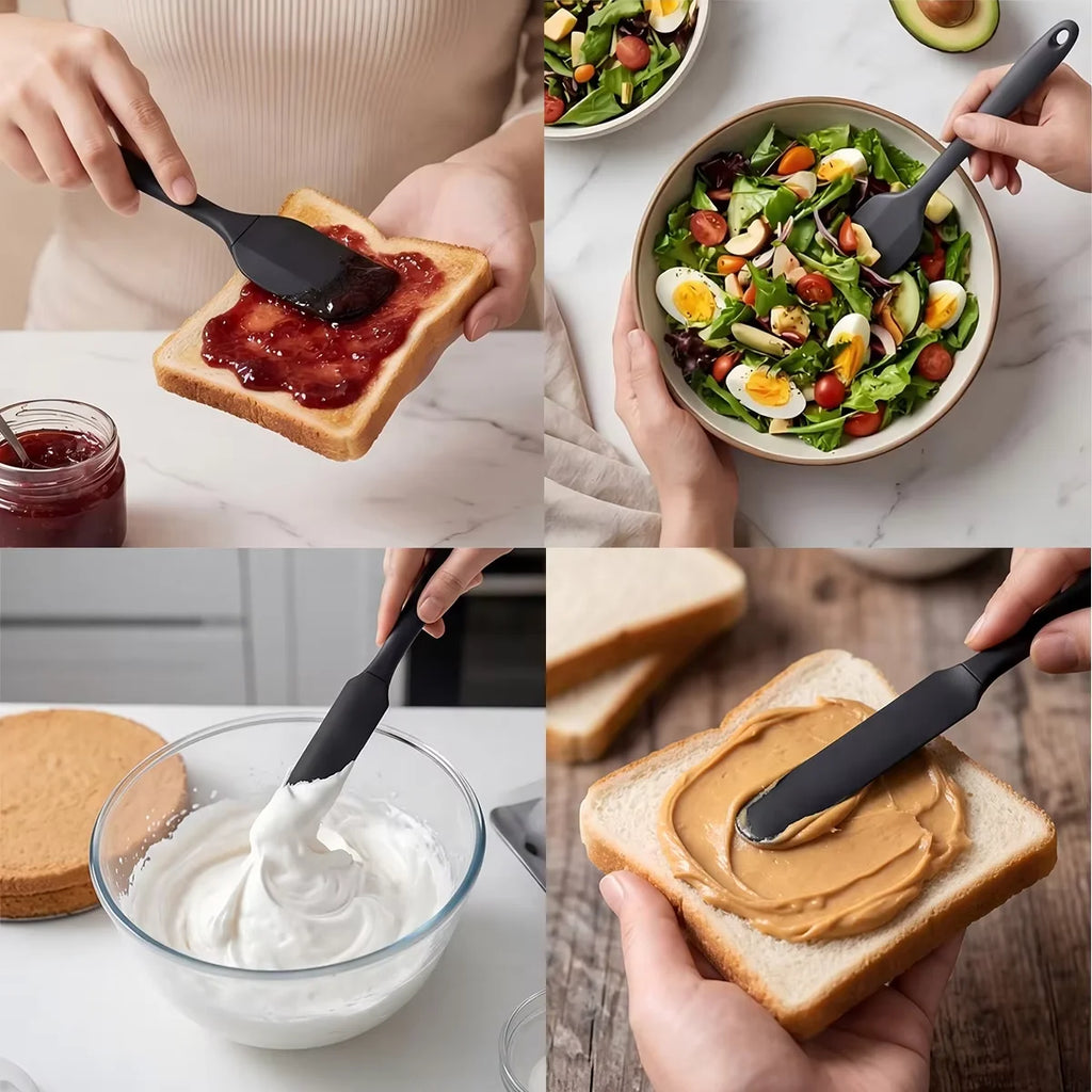 Silicone Kitchen Utensil Set — 6-Piece Baking Tool Set with Spatula, Scraper & Oil Brush