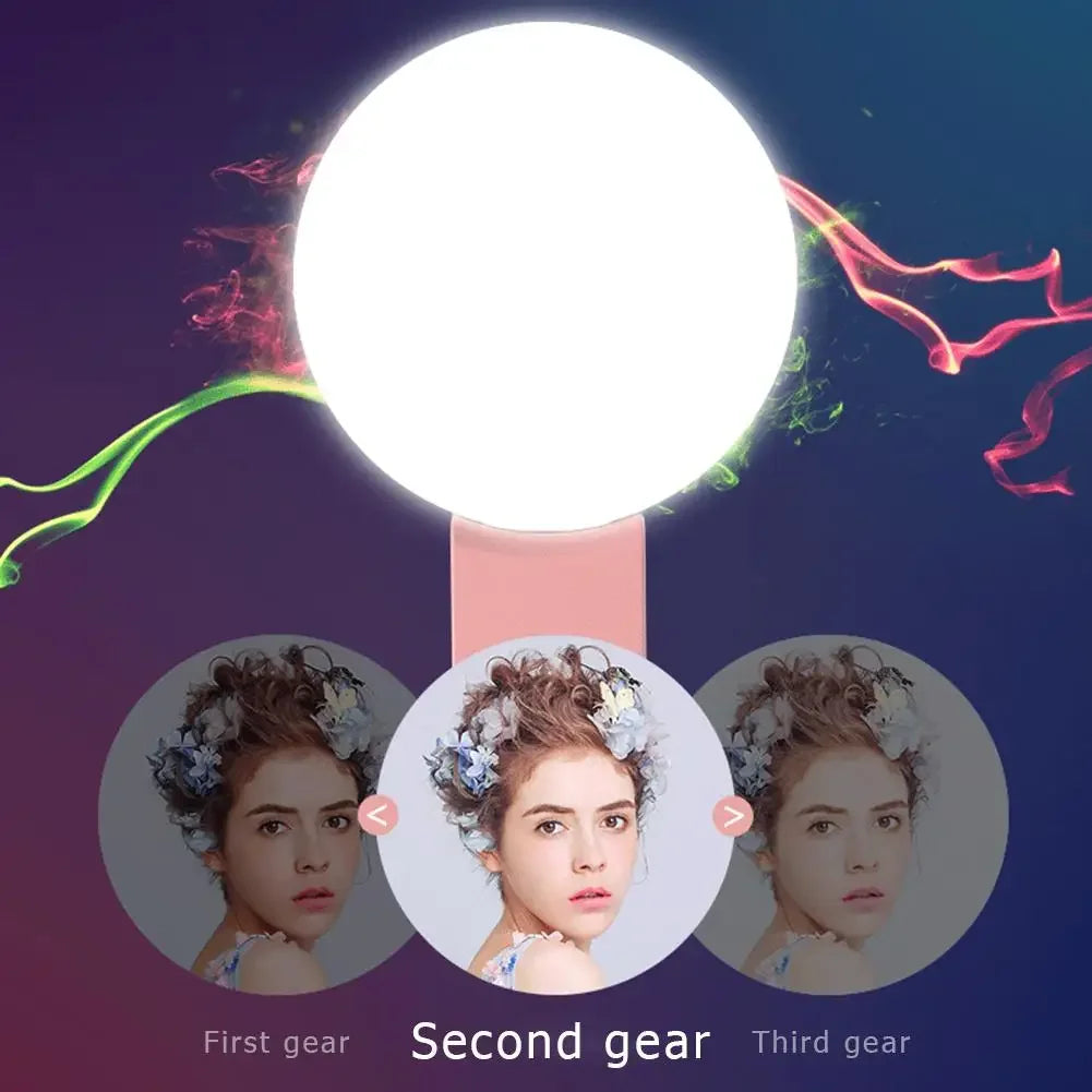 Mini LED Selfie Ring Light — Portable Clip-on Fill Light for Phone Photography