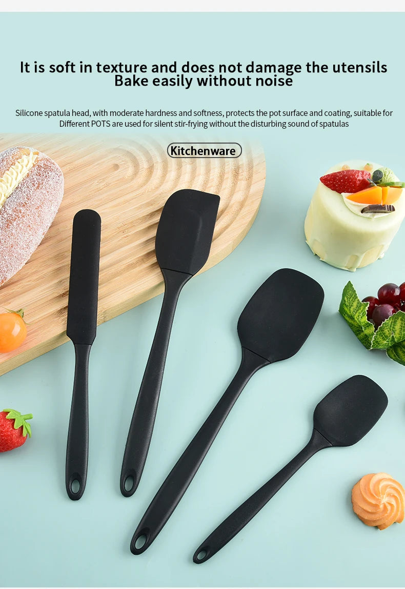Silicone Kitchen Utensil Set — 6-Piece Baking Tool Set with Spatula, Scraper & Oil Brush