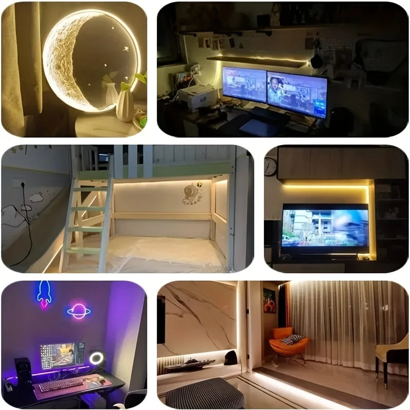 Smart Neon LED Light Strip — Dimmable Touch Sensor Flexible Waterproof Rope Light for Room Decor