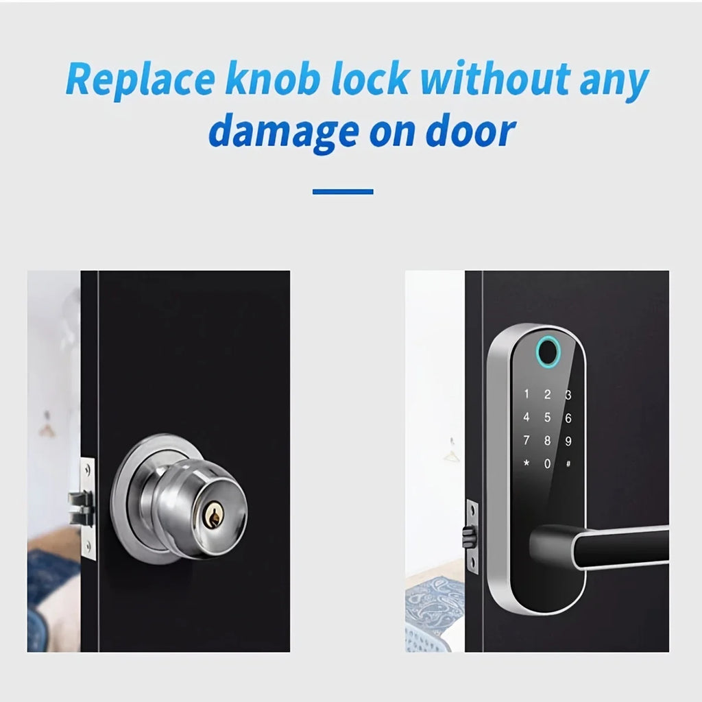Smart Fingerprint Door Lock — WiFi App Remote Control Keyless Touchscreen with NFC & IC Cards