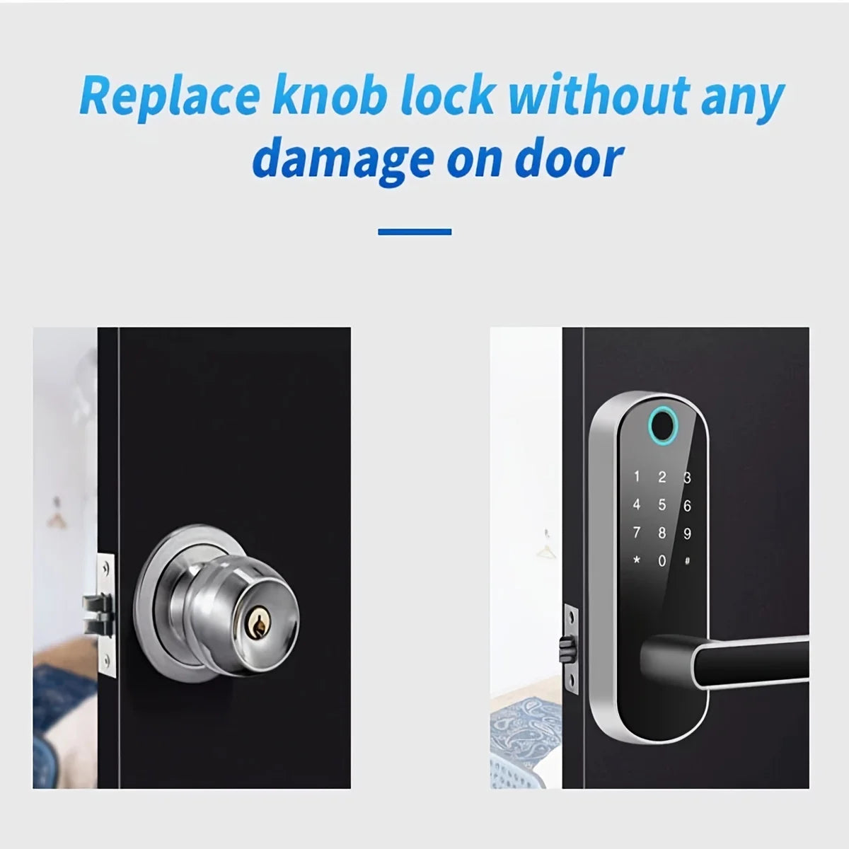 Smart Fingerprint Door Lock — WiFi App Remote Control Keyless Touchscreen with NFC & IC Cards