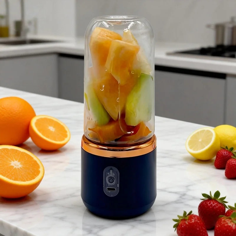 Double Cup Portable Blender — USB Juicer for Smoothies, Milkshakes & Juices