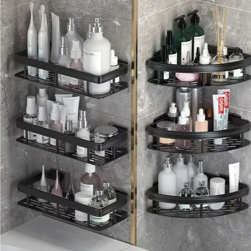 Bathroom Corner Shelf — No-Drill Wall Mount Shower Storage Rack & Organizer
