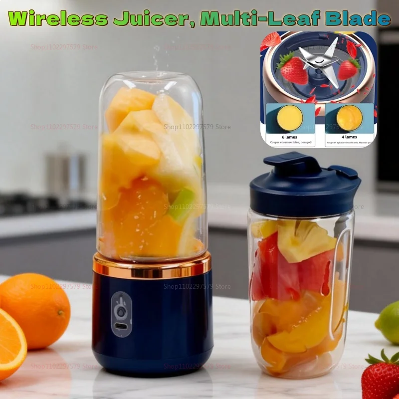 Double Cup Portable Blender — USB Juicer for Smoothies, Milkshakes & Juices