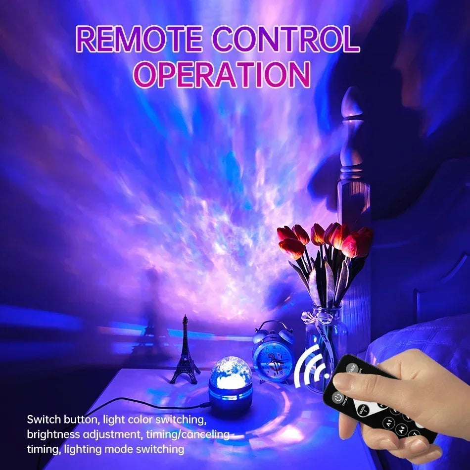 Galaxy Star Projector with RGB LED Nebula Light & Remote Control - USB Powered Night Light