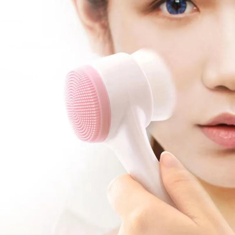 3D Double Sided Silicone Face Brush — Manual Cleansing & Exfoliator Massage Brush