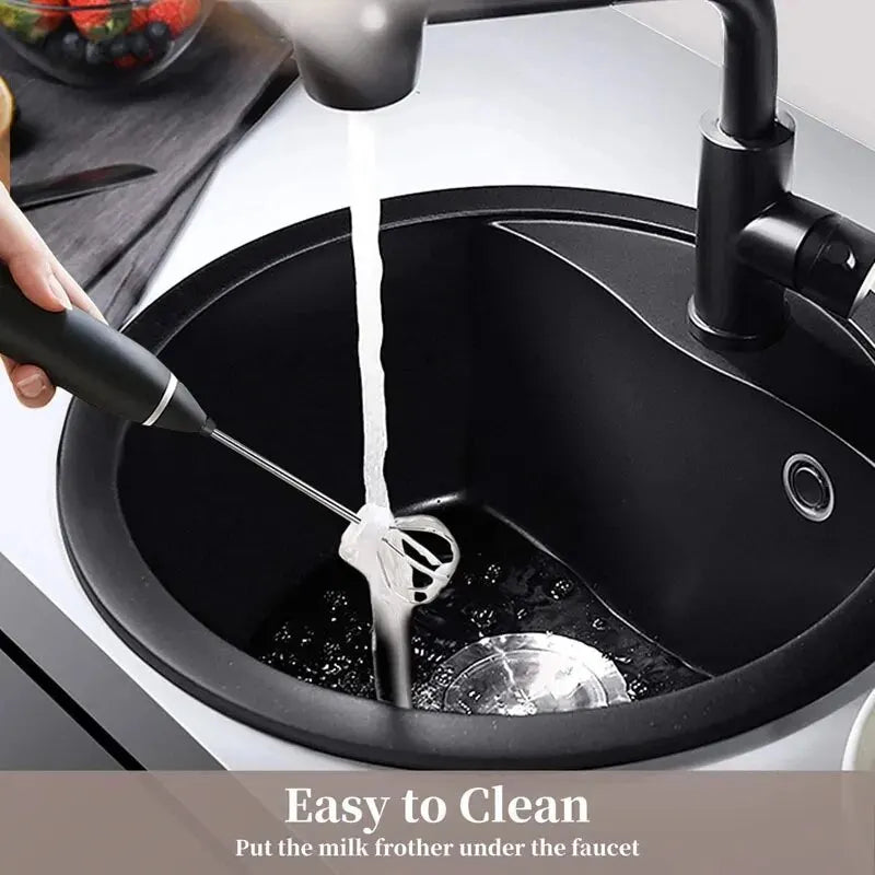 Portable Electric Milk Frother — USB Mini Whisk for Coffee, Cappuccino & Egg Beater