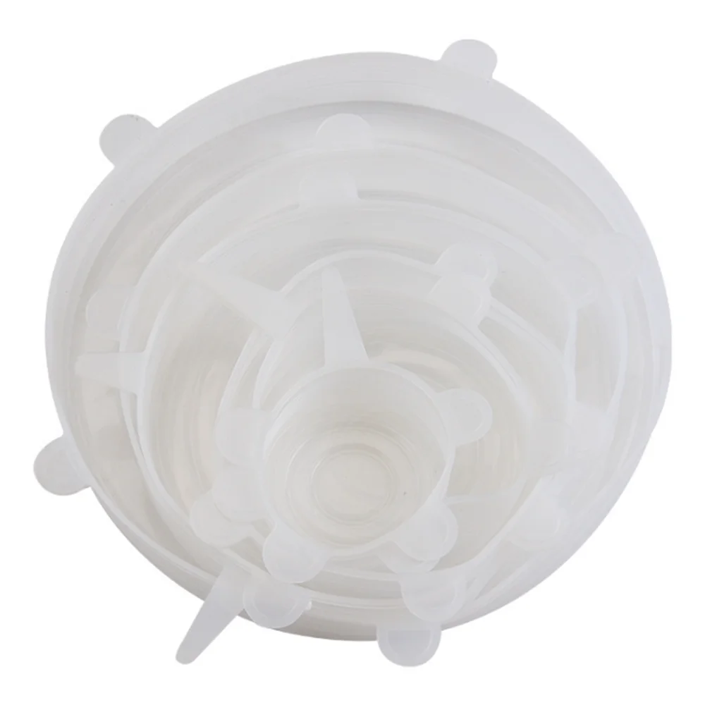 6PCS Silicone Food Cover Set — Reusable Airtight Stretch Lids for Kitchen & Food Storage