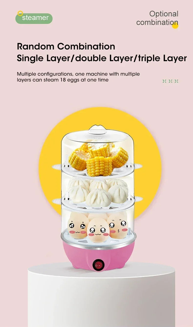 Electric Egg Cooker — Mini Single Egg Steamer for Quick Breakfast & Kitchen Cooking