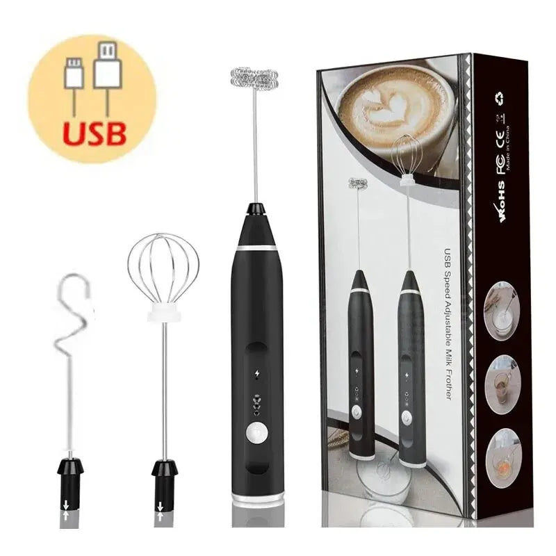 Portable Electric Milk Frother — USB Mini Whisk for Coffee, Cappuccino & Egg Beater